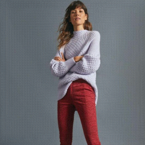 𝅺pilcro Flocked High-Rise Leggings Raspberry